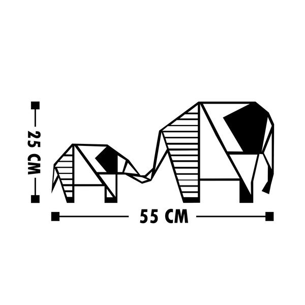 Črna stenska dekoracija Wallity Elephant-image-3