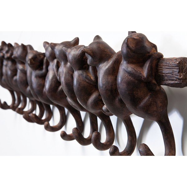 Rjav stenski obešalnik Kare Design Cats-image-4