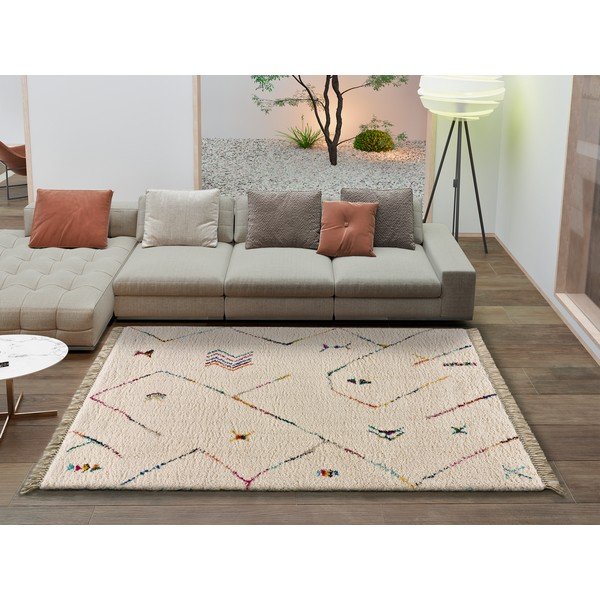 Krem in bela preproga Universal Ziri, 200 x 290 cm-image-1