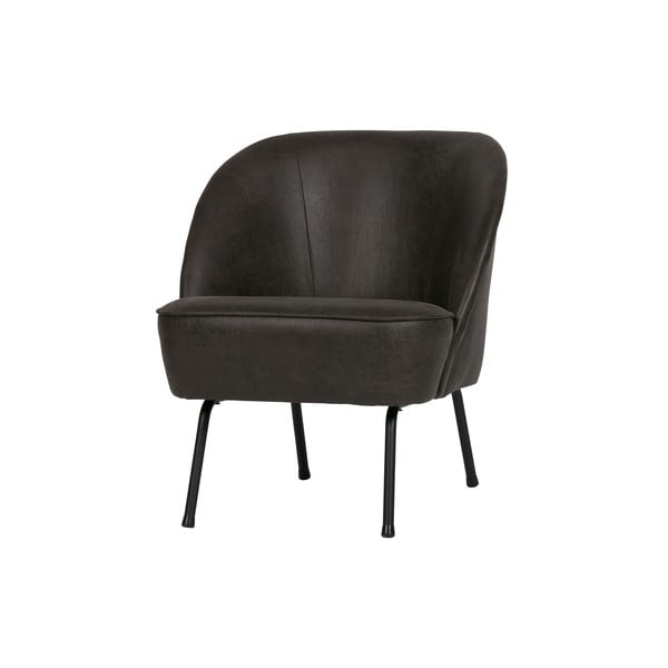 Fotelj iz črnega recikliranega usnja BePureHome Vogue