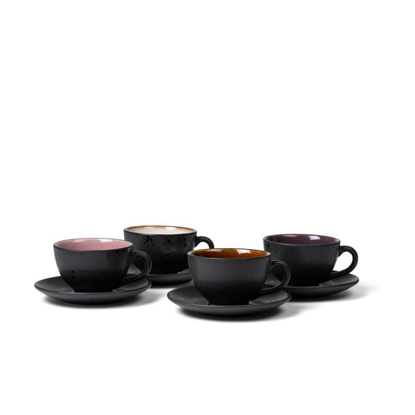 Črne lončene skodelice v kompletu 4 ks 240 ml Black/Mix – Bitz