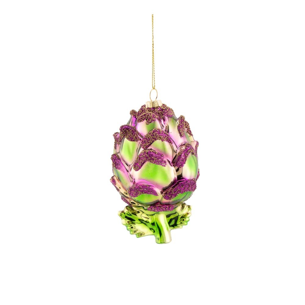 Steklen okrasek za jelko 7 cm Artichoke