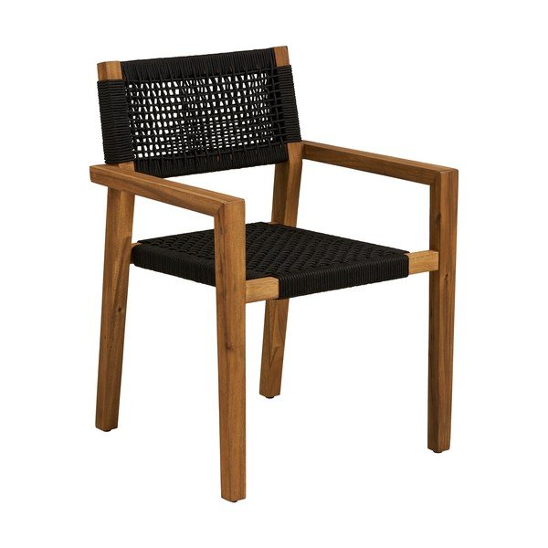 Črn vrtni stol iz masivnega lesa Anzio – House Nordic