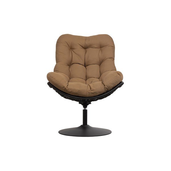 Rjav vrtni fotelj z vrtljivim sedežem iz ratana WOOOD Vive-image-2