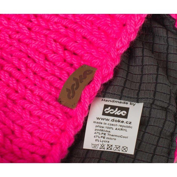 Ročno pletena kapa DOKE Pink Beanie-image-2