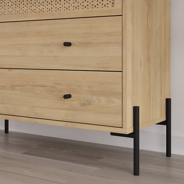 Nizka komoda v hrastovem dekorju 90x80 cm Mayra – Marckeric-image-4