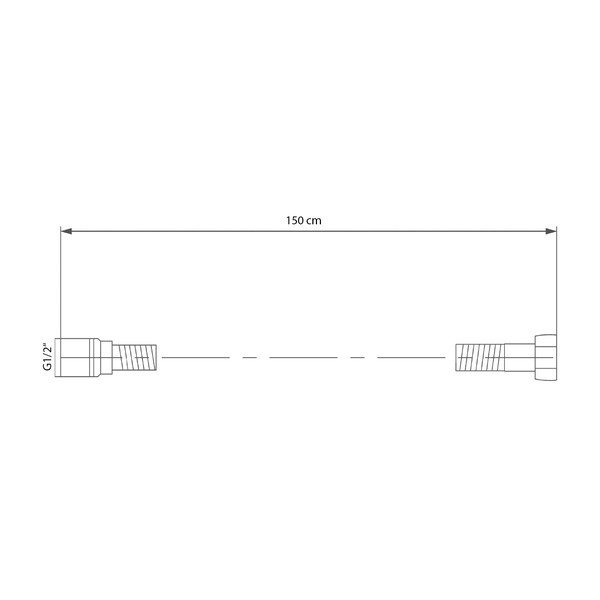 Črna plastična cev za tuš ø 1 cm Softflex – Sapho-image-3