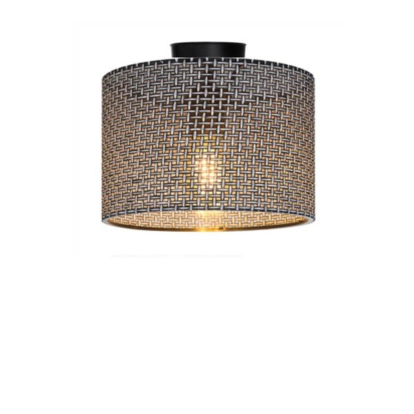 Siva stropna svetilka s tekstilnim senčilom ø 38 cm Goza – Squid Lighting