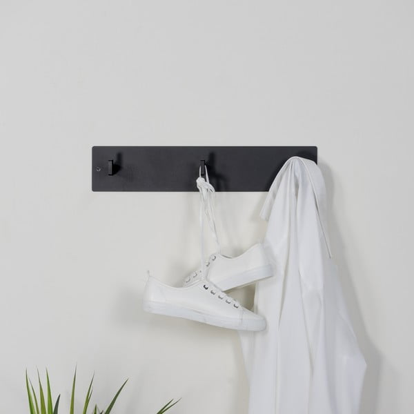 Črn kovinski stenski obešalnik 50 cm Leatherman – Spinder Design-image-1