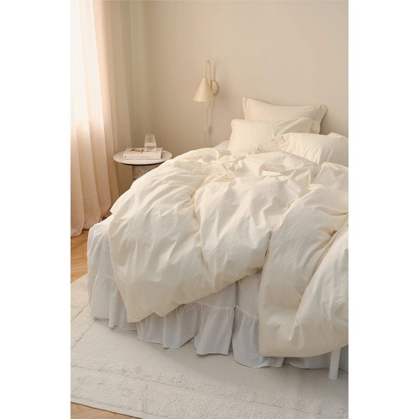 Kremno bela enojna posteljnina iz organskega bombaža 150x200 cm Juliette – Ellos Home-image-1