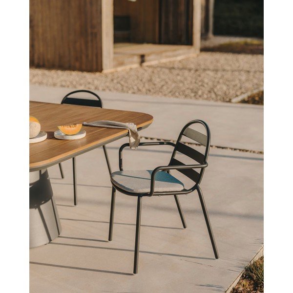 Temno siv kovinski vrtni stol Joncols – Kave Home-image-3