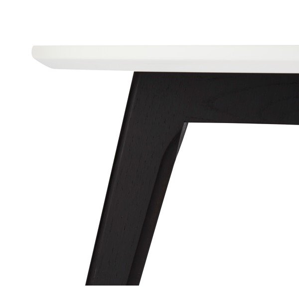 Črno-bela kavna mizica z nogami iz hrastovega lesa Furnhouse Life, Ø 48 cm-image-4