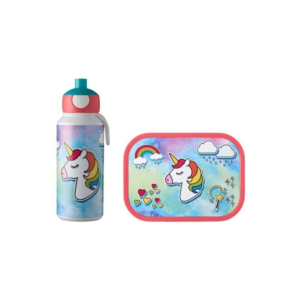 Komplet otroške škatle za malico in stekleničke za vodo Mepal Unicorn