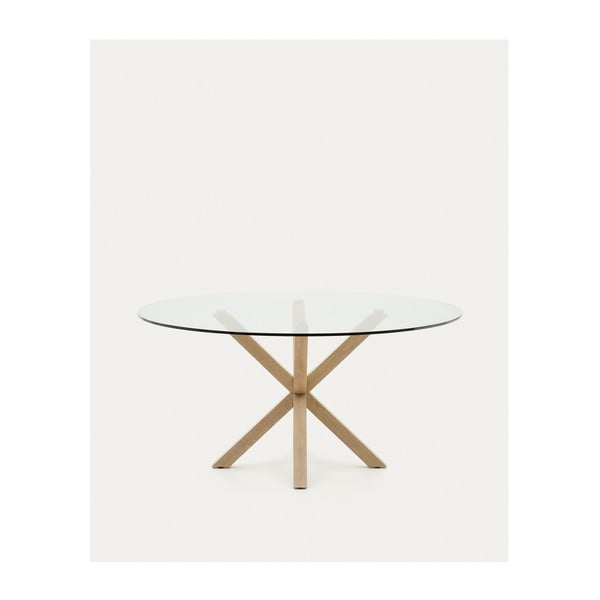 Okrogla jedilna miza s stekleno mizno ploščo ø 150 cm Argo – Kave Home-image-3