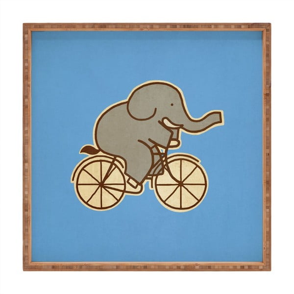 Lesen dekorativni pladenj za serviranje Slon na kolesu, 40 x 40 cm