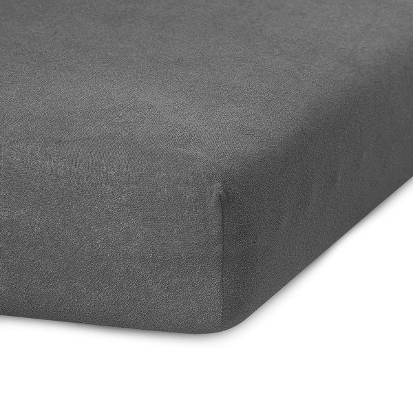 Temno siva napenjalna rjuha iz frotirja 220x200 cm Ruby – AmeliaHome-image-1