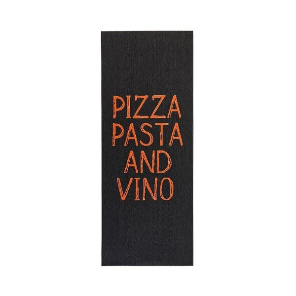 Črna kuhinjska preproga Hanse Home Pizza Pasta in Vino, 80 x 200 cm