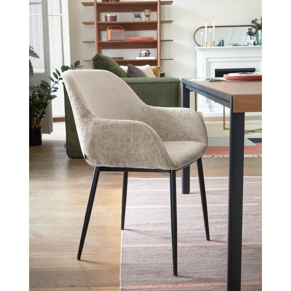 Bež oblazinjen jedilni stol Konna – Kave Home-image-1