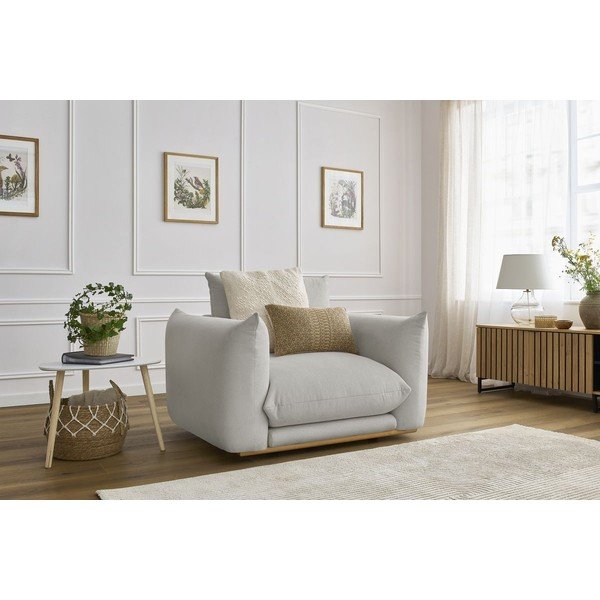 Svetlo siv fotelj Ernest – Bobochic Paris-image-1