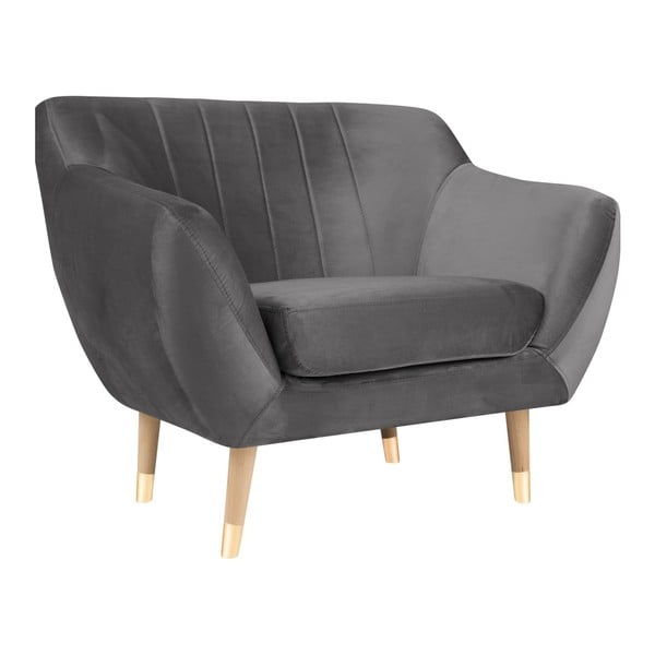 Siv žameten fotelj Mazzini Sofas Benito-image-2