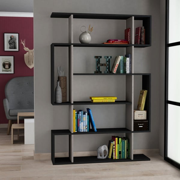 Antracitno siv knjižni regal Homitis Mito-image-1