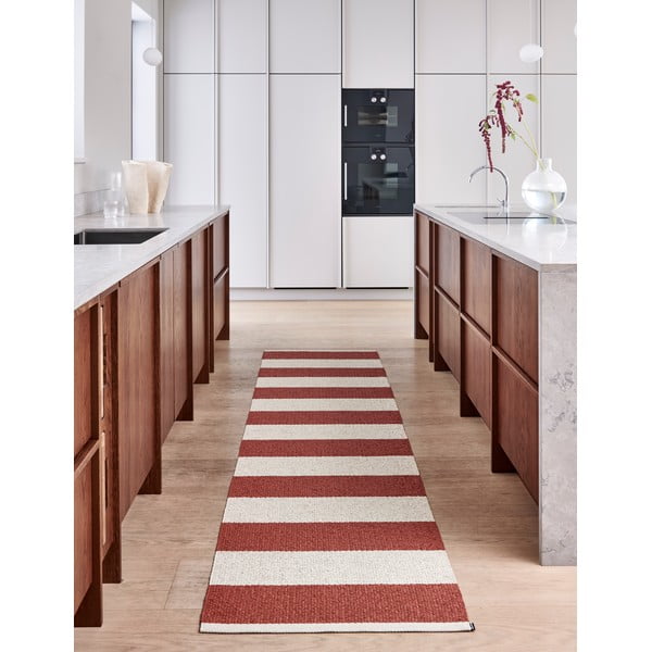 Opečnato oranžen/kremno bel zunanji in notranji tekač 70x150 cm Bob Brick – Pappelina-image-1