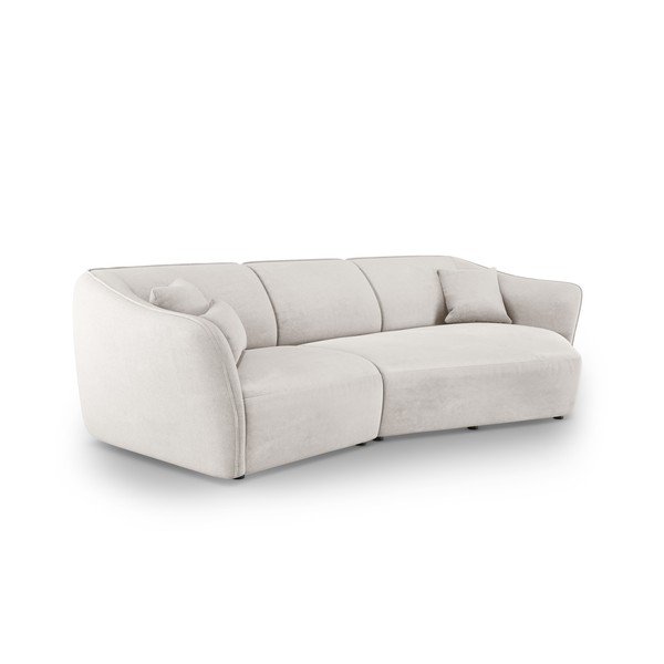 Bela kotna sedežna garnitura iz tkanine bouclé Tokyo – Cosmopolitan Design-image-1