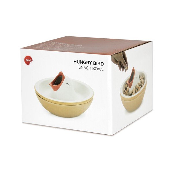 Rumena/bela keramična skledica za serviranje 250 ml Hungry Bird – Balvi-image-3