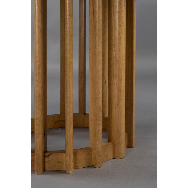 Okrogla jedilna miza z mizno ploščo v hrastovem dekorju ø 120 cm Barlet – Dutchbone-image-1