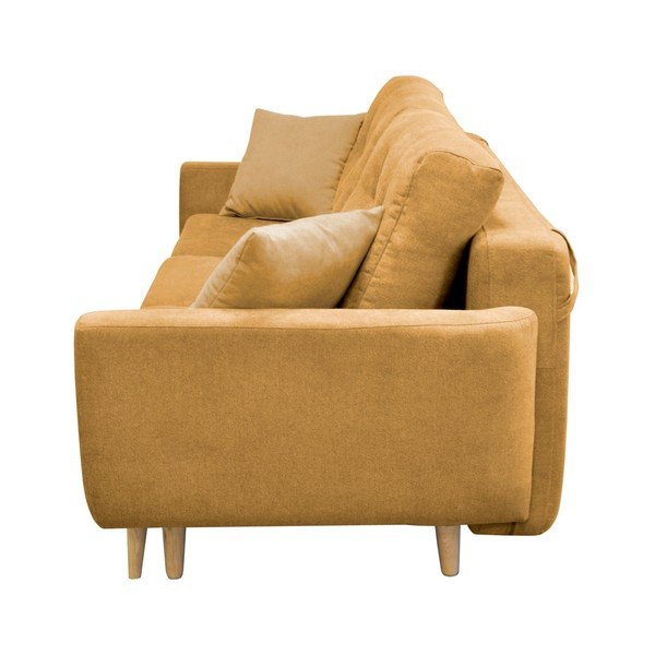 Gorčično rumena raztegljiva sedežna garnitura za tri osebe Cosmopolitan design Barcelona-image-1