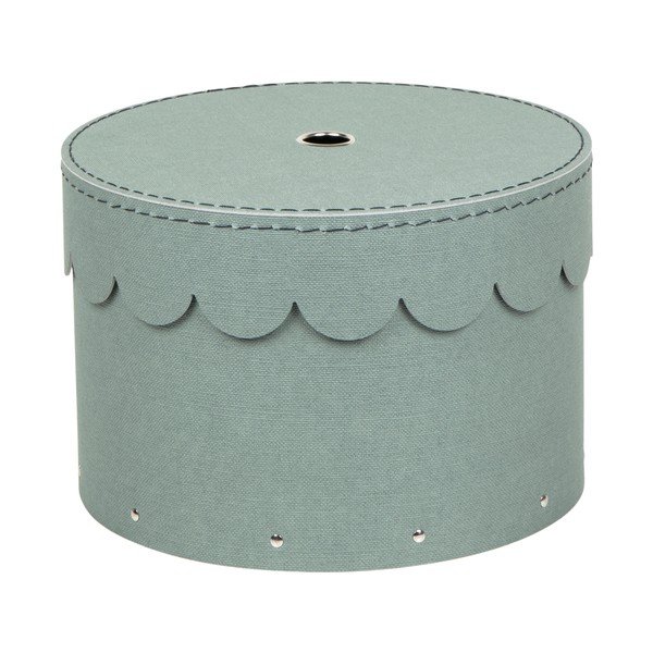 Zelenomodre kartonaste škatle za shranjevanje v kompletu 2 ks s pokrovom ø 26x17,5 cm Wilma Canvas Paper Laminate – Bigso-image-3