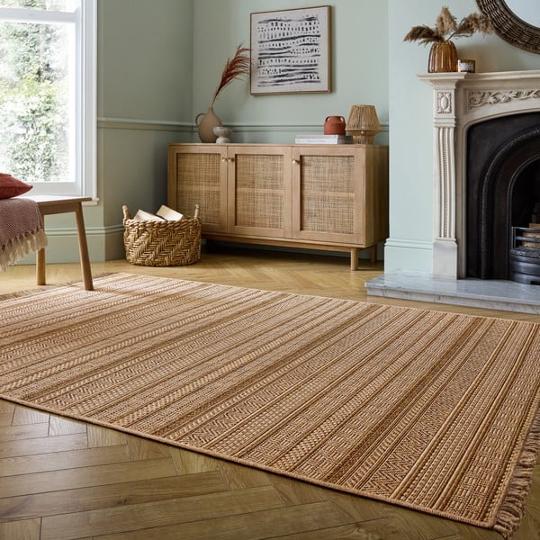 Notranja in zunanja preproga v naravni barvi 120x170 cm Farah Stripe – Flair Rugs-image-2