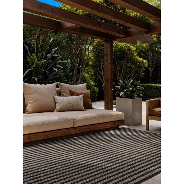 Črna/kremno bela notranja in zunanja preproga 120x170 cm Haringey Linley – Ted Baker-image-1