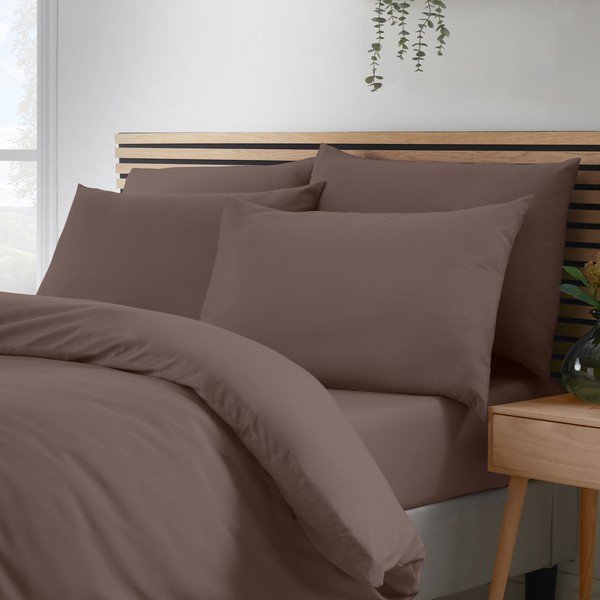 Temno rjava enojna posteljnina 135x200 cm So Soft Non Iron – Catherine Lansfield-image-3