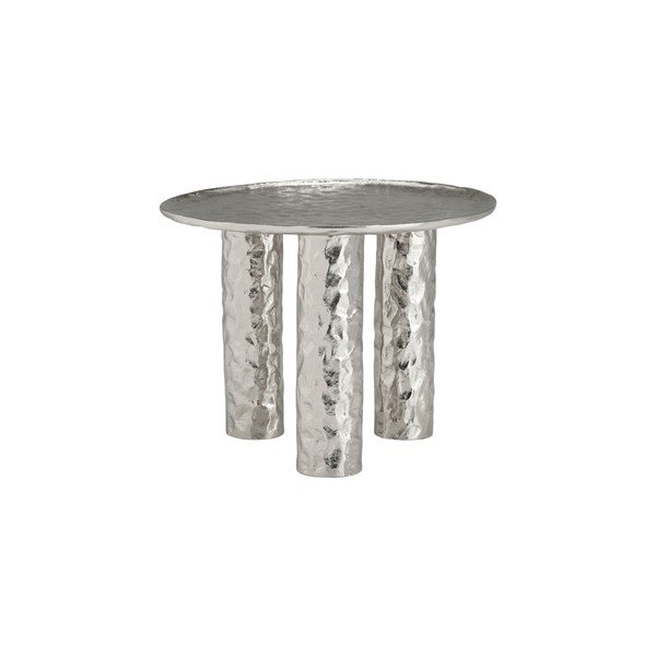 Aluminijasta okrogla klubska mizica v srebrni barvi ø 60 cm Art – Ellos Home-image-2