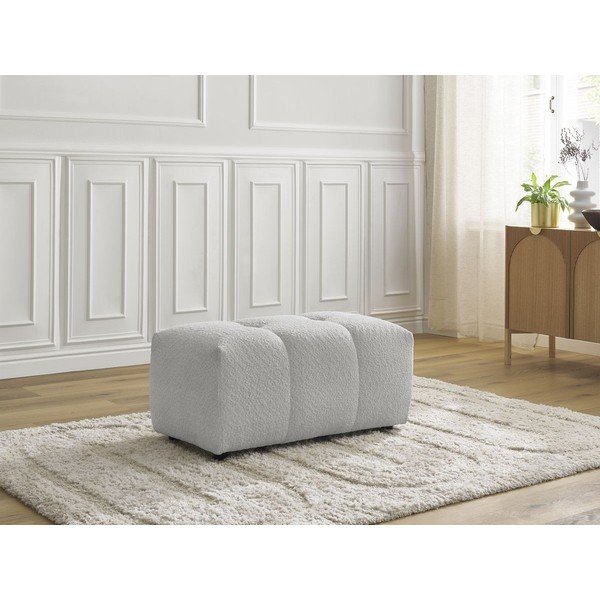 Svetlo siv tabure iz tkanine bouclé Roxelane – Bobochic Paris-image-1