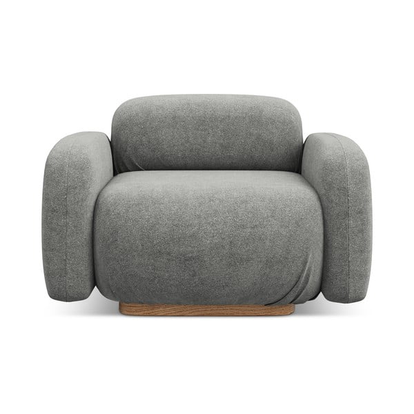 Siv modul za sedežno garnituro iz tkanine bouclé Ailani – Makamii-image-1