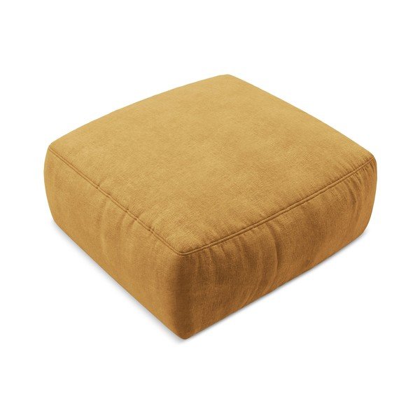 Gorčično rumen tabure iz šenilje Kuki – Makamii-image-2