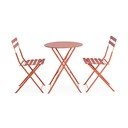 Jeklena vrtna jedilna garnitura v barvi terakote za 2 osebi Austin – Bizzotto