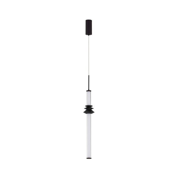 Mat črna keramična LED zatemnitvena viseča svetilka s senčilom iz akrilnega stekla ø 8 cm Stalactite – Nova Luce