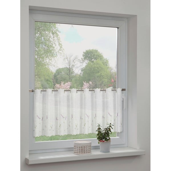 Bela prosojna zavesa 135x45 cm Lavender – Sehlbach-image-1