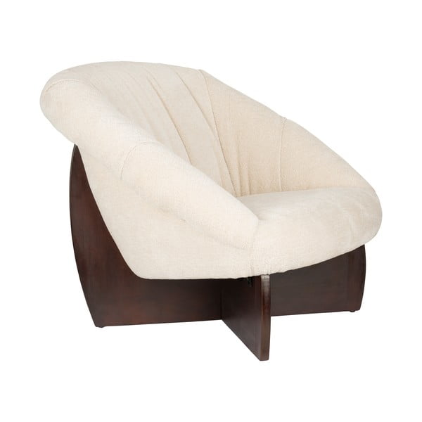 Bež fotelj iz tkanine bouclé Emilius – Dutchbone