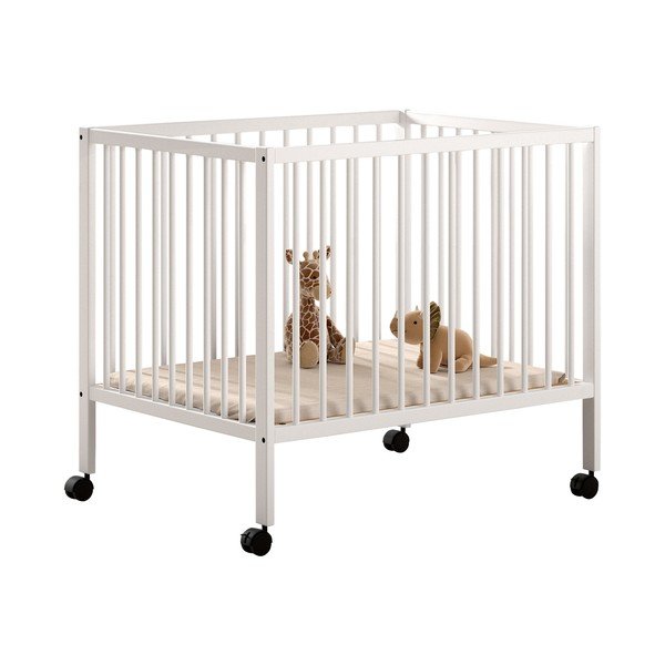 Bela stajica iz masivne bukve z nastavljivo višino/na koleščkih 95x75 cm Dino – Vipack