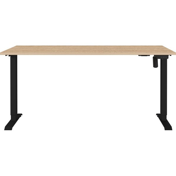 Električna dvižna pisalna miza z nastavljivo višino z mizno ploščo v hrastovem dekorju 80x160 cm Boras – Germania-image-1