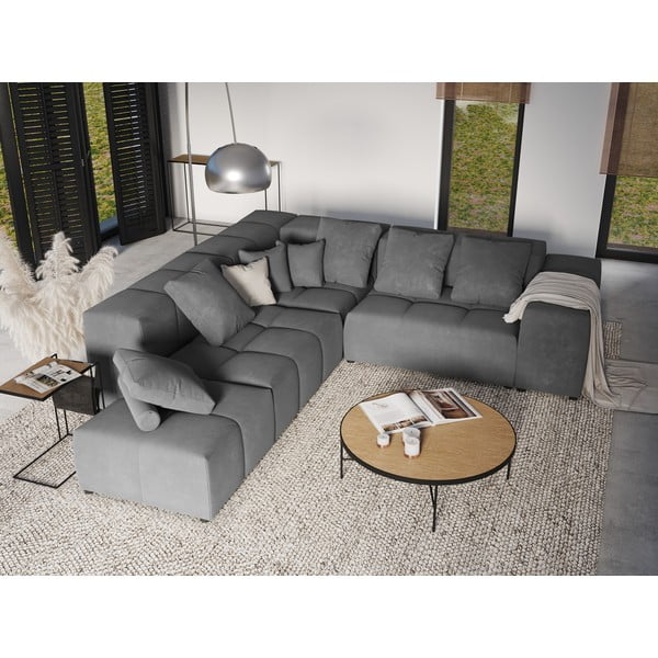 Siva žametna blazina za modularni kavč Rome Velvet - Cosmopolitan Design -image-4