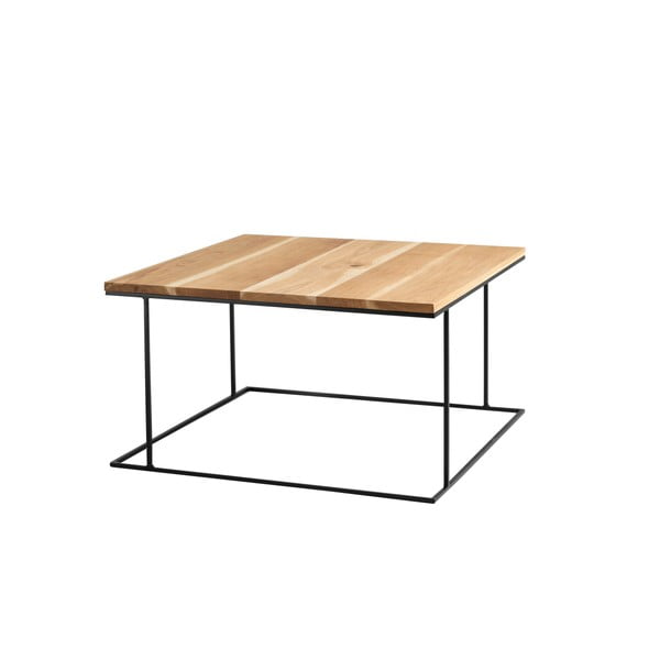 Kavna miza s črnim podnožjem in hrastovo ploščo Custom Form Walt, 80 x 80 cm