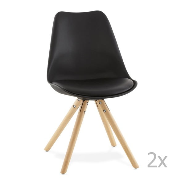 Komplet 2 črnih jedilnih stolov Kokoon Design Tolik