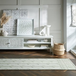 Kremno bel tekač iz šenila 60x240 cm Shyla – Flair Rugs