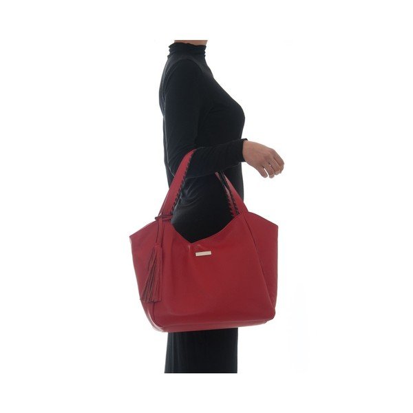 Rdeča usnjena torbica Isabella Rhea Hottonia-image-3