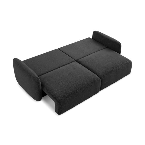 Črna raztegljiva/s prostorom za shranjevanje sedežna garnitura 238 cm Kalena – Makamii-image-4